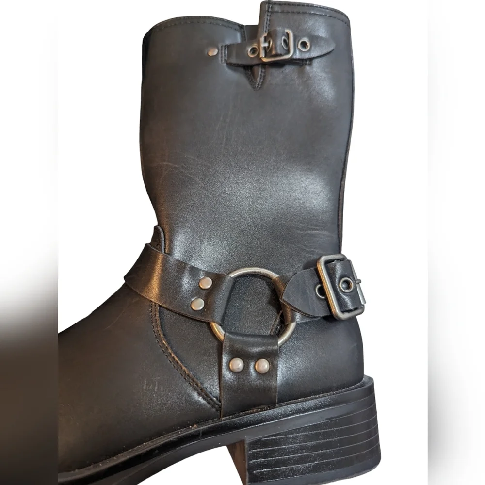 Steve Madden Kids Beckky Black Motorcycle Boot...Size 3